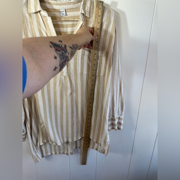 Old Navy Linen Blend Casual Striped Women’s Top Size XL - Picture 3 of 6